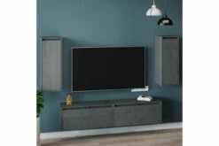 Veggskap 2 Stk Grå 30x30x80 Cm Heltre Furu