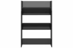 Veggskoskap 2 Stk Høyglans Grå 60x18x90 Cm Sponplate