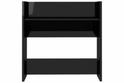 Veggskoskap 2 Stk Høyglans Svart 60x18x60 Cm Sponplater
