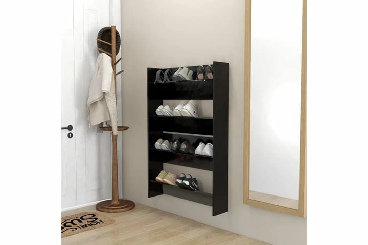 Veggskoskap 2 Stk Svart 80x18x60 Cm Sponplate - Bilde 14