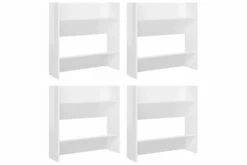 Veggskoskap 4 Stk Høyglans Hvit 60x18x60 Cm Sponplater