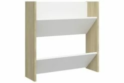 Veggskoskap 4 Stk Hvit Og Sonoma Eik 60x18x60 Cm Sponplater