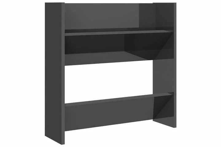 Veggskoskap Høyglans Grå 60x18x60 Cm Sponplater