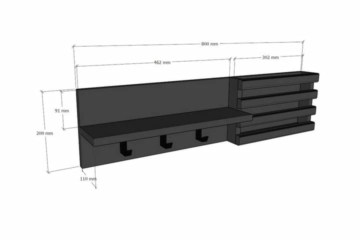 Wolica Hattehylle 80x11 Cm 2 Hyller - Bilde 4